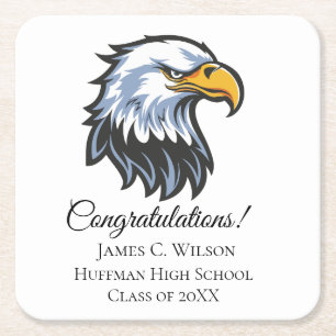 School EagleGraduation Paper Coasters