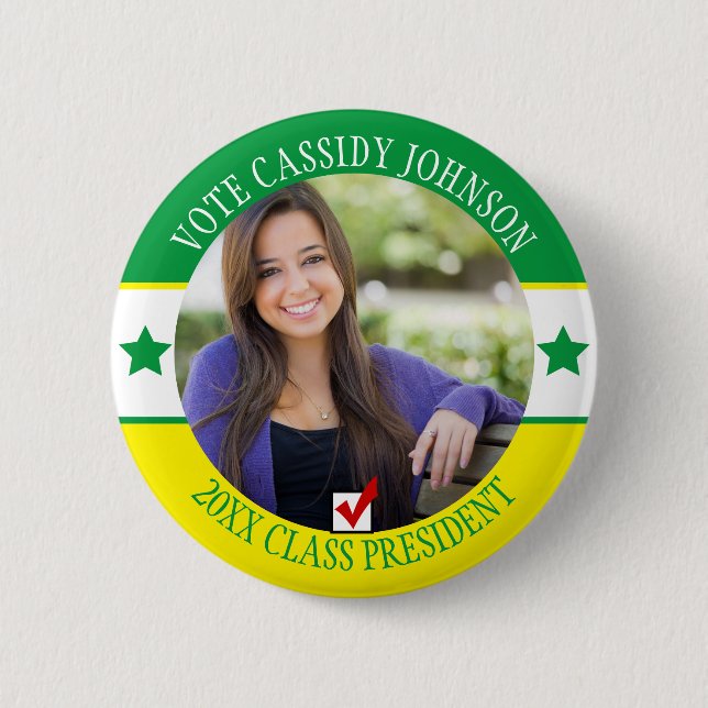School Election Campaign Student Body Vote 2 Inch Round Button (Front)