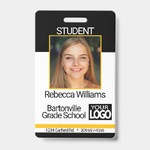 School / Employee Photo Badge - Black And Gold