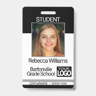 School / Employee Photo Badge - Black And Grey