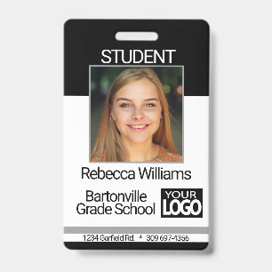 School / Employee Photo Badge - Black And Grey