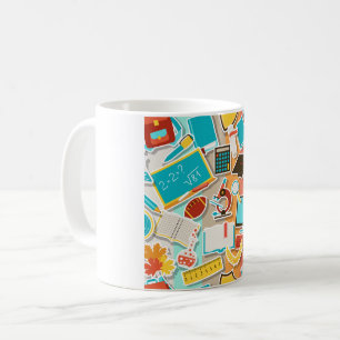 School Equipment Icons Coffee Mug
