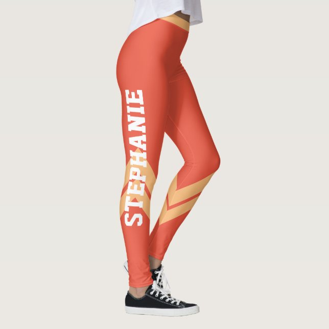 School Event Orange Personalized Leggings (Right)