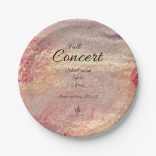 School Fall Concert I Personalized Paper Plate