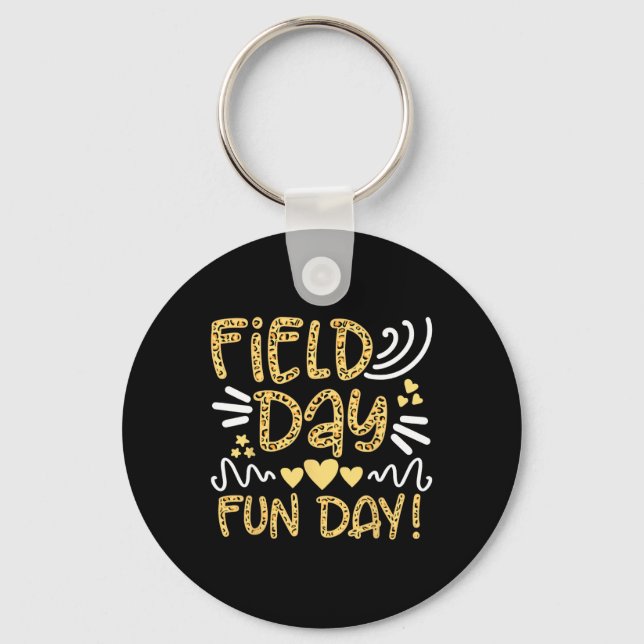 School Field Day Fun Leopard Field Day Teacher Kid Keychain (Front)