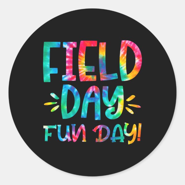 School Field Day Fun Tie Dye Field Day 2022 Teache Classic Round Sticker (Front)