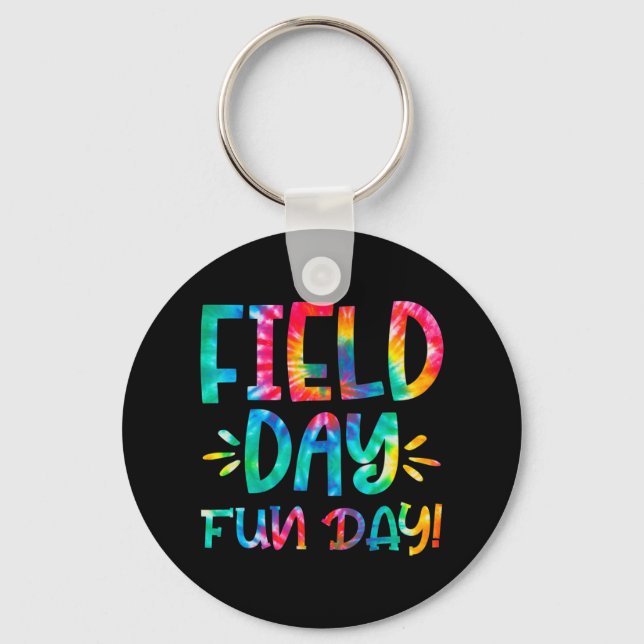 School Field Day Fun Tie Dye Field Day 2022 Teache Keychain (Front)