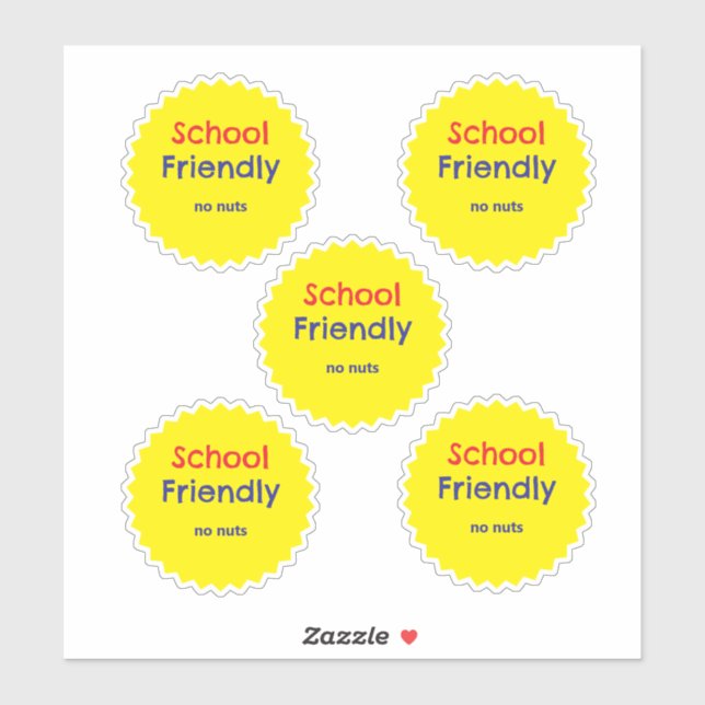 School Friendly No Nuts Allergen (Sheet)