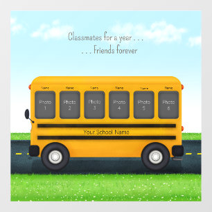 School Friends Personalized School Bus 6 Photos Window Cling