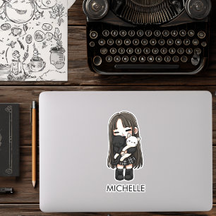 School Girl Cute Girly Anime Cartoon Personalized