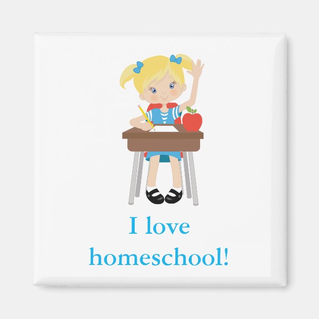 School girl homeschool magnet (Front)