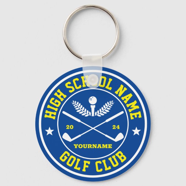 School Golf Club Golfing Team Personalized Sports Keychain (Front)