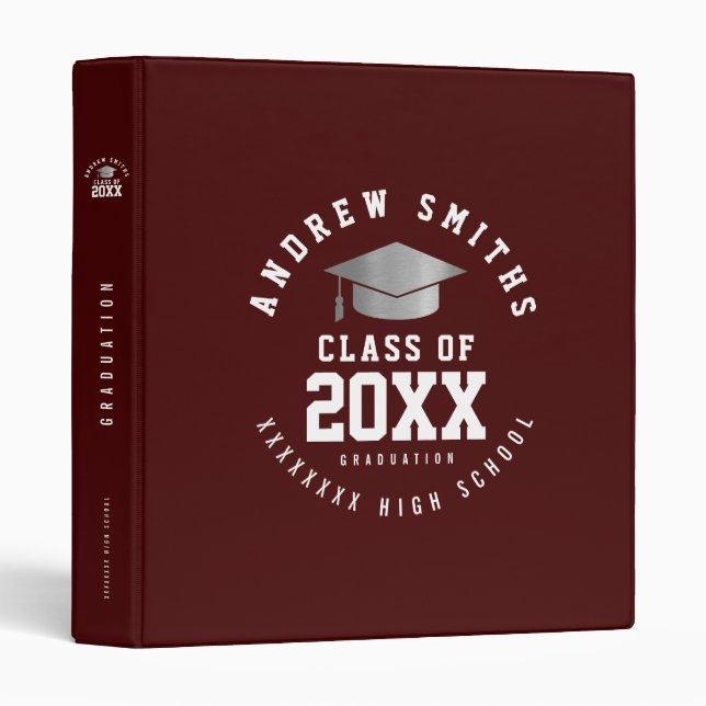 School Grad Graduate Graduation dark brown Binder (Front/Spine)