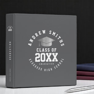 School Grad Graduate Graduation dark grey Binder