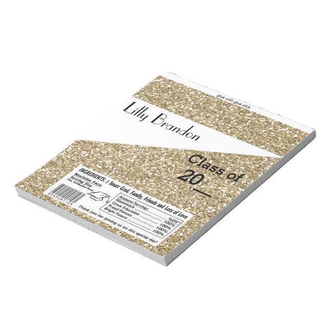School Graduation Candy Bar Wrapper Party Favour Notepad (Rotated)