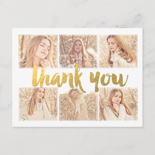 School Graduation Thank You Photo Frame Postcard (Front)