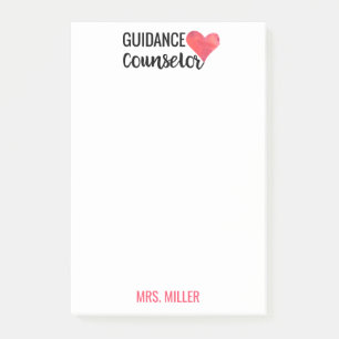 School Guidance Counsellor Personalized Watercolor Post-it Notes