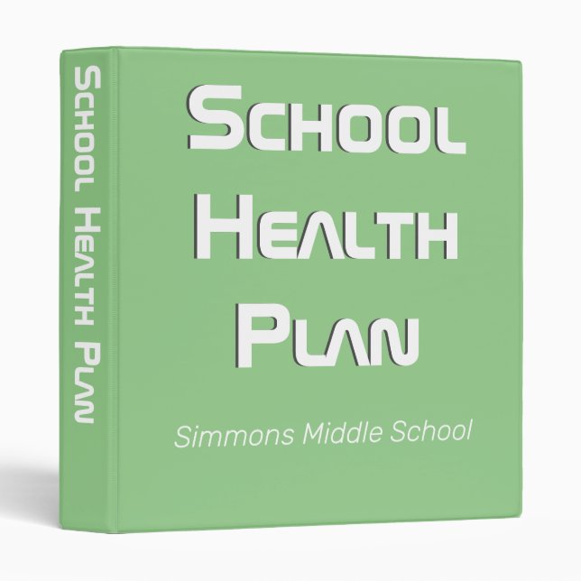 School Health Plan Binder Customizable (Front/Spine)