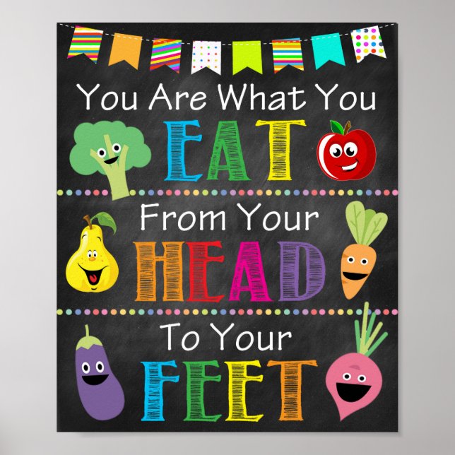 School Healthy Cafeteria Printable Poster (Front)