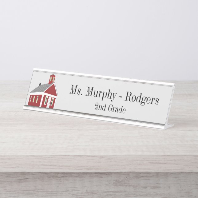 School House Green Teacher's Desk Hanging Wall Des Desk Name Plate (Front)