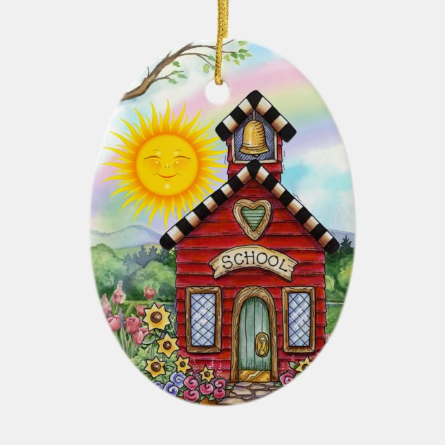 School House - SRF Ceramic Ornament (Front)