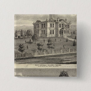 School houses, San Jose 2 Inch Square Button