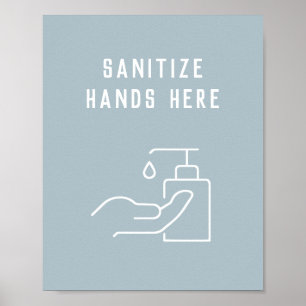 School Hygiene Sanitize Your Hands Here Poster