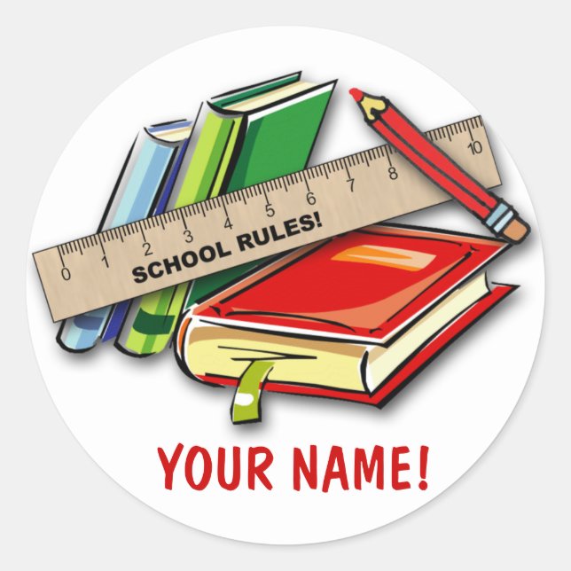 SCHOOL ID LABELS! CLASSIC ROUND STICKER (Front)