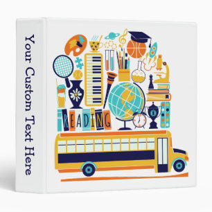 School Illustrations custom text binders