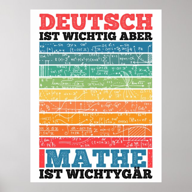 School Important But Math Is Important Poster (Front)