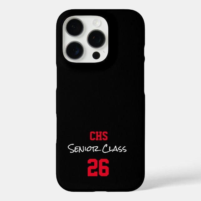 SCHOOL Initials SENIOR Class YEAR Grad Colours Fun Case-Mate iPhone Case (Back)