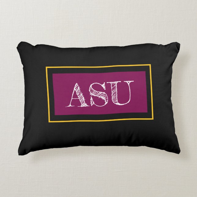 School INITIALS Team Colours Greek Letters YEAR Accent Pillow (Front)