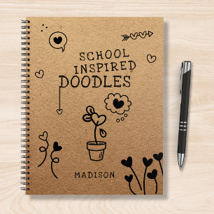 School Inspired Doodles Funny Girly Personalized Notebook