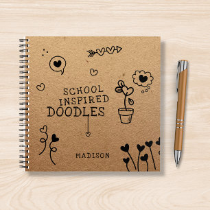 School Inspired Doodles Funny Girly Personalized Notebook