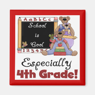 School is Cool 4th Grade Tshirts and Gifts Magnet