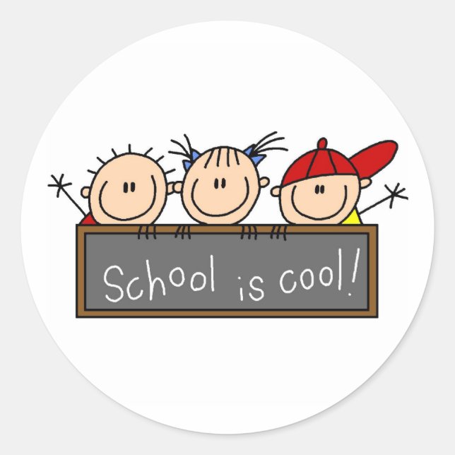 School is Cool Classic Round Sticker (Front)
