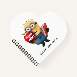 School is Cool | Minion with Apple Custom Name  Notebook