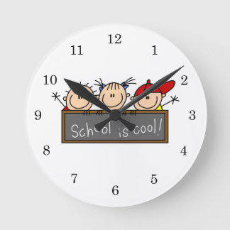 School is Cool Round Clock
