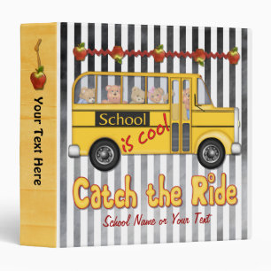 School is Cool Yellow Schoolbus Binder