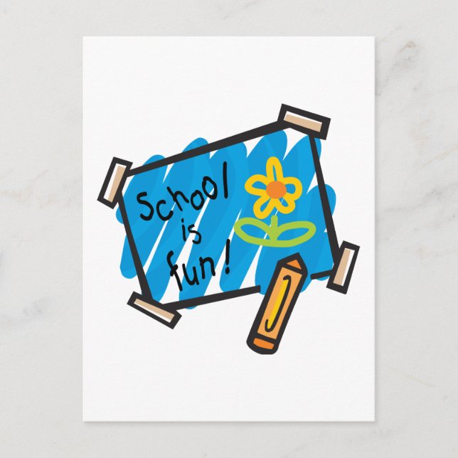 School Is Fun Kids Postcard (Front)