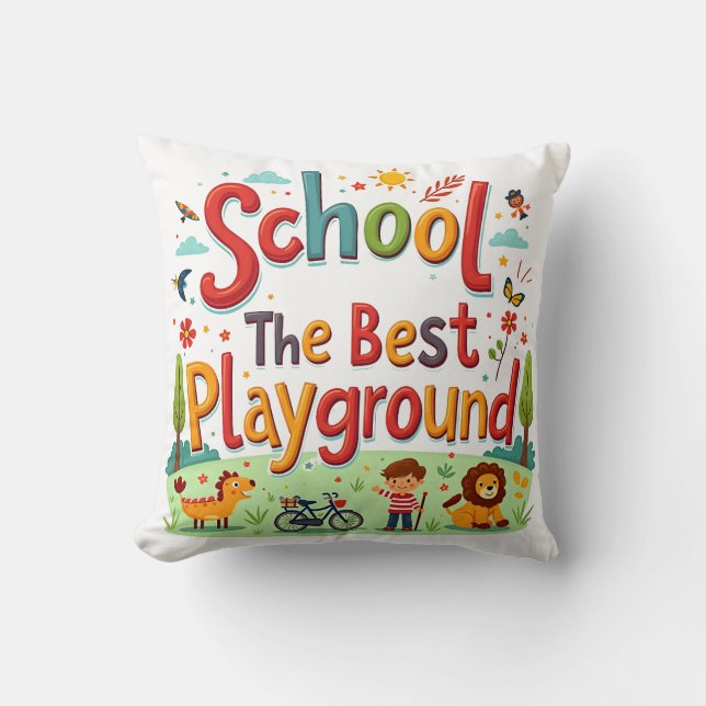 School is Fun - no1 Throw Pillow (Front)