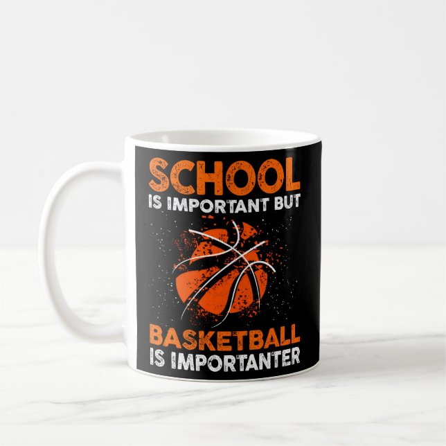 School Is Important But Basketball Is Importanter  Coffee Mug (Left)