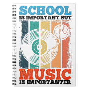 School Is Important But Music Is Importanter Vinyl Notebook