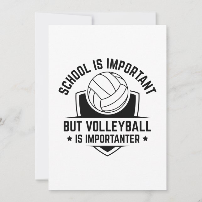 School Is Important But Volleyball Is Importanter Thank You Card (Front)