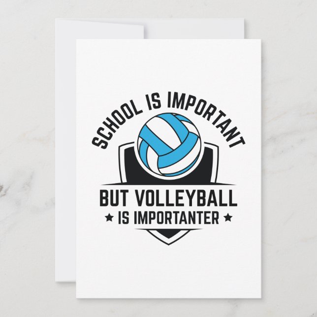 School Is Important But Volleyball Is Importanter Thank You Card (Front)