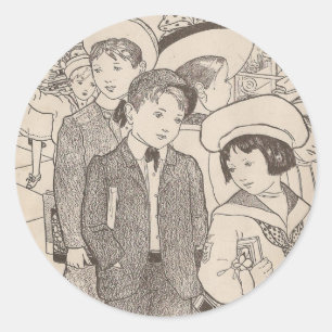 School is Out For The Day Classic Round Sticker