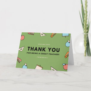 School Items Great Teacher Appreciation Week Card