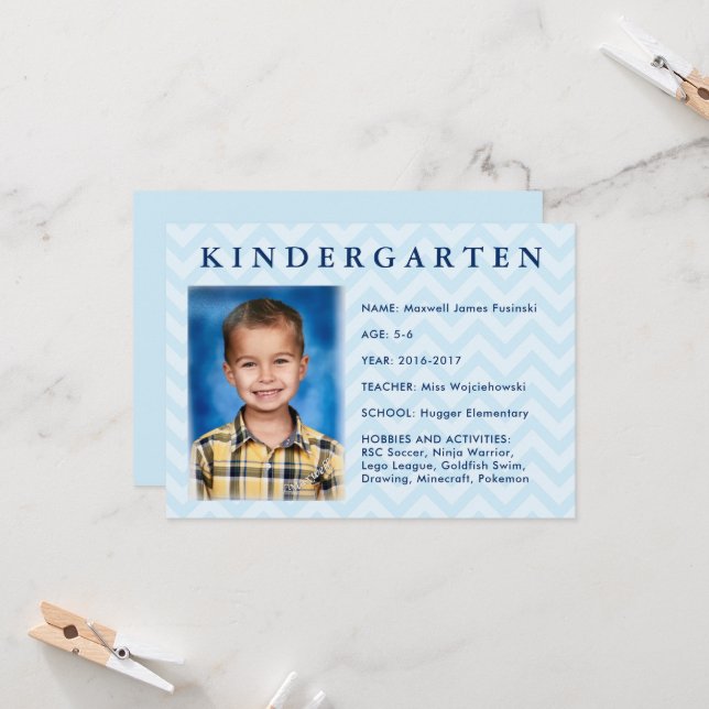 School Keepsake Box Folder Label Cards (Front/Back In Situ)