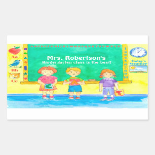 School Kindergarten Class Students Custom Name Sticker