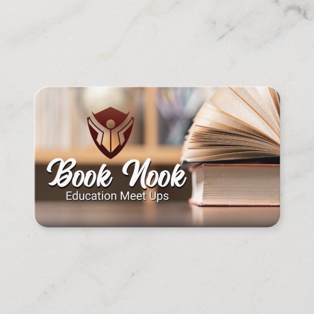 School Knowledge Logo | Education Learning Business Card (Front)